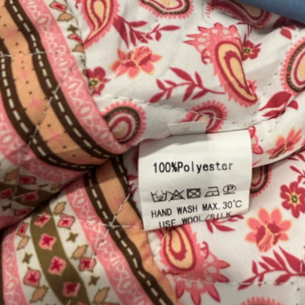 Patchwork Floral Reversible Jacket in Indigo & Petal, Size Large - Picture 16 of 16